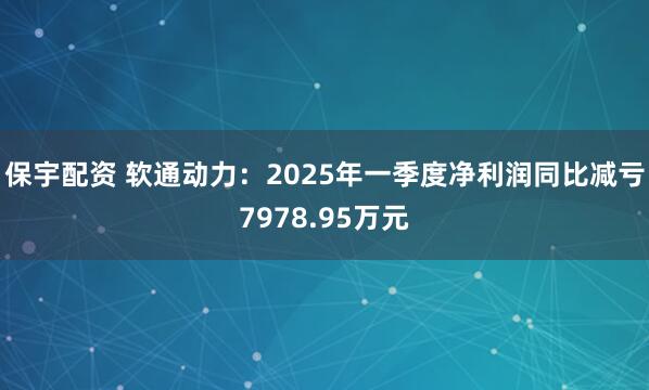 保宇配资 软通动力:2025年一季度净利润同比减亏7978.95万元