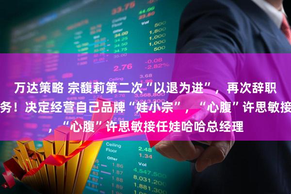 万达策略 宗馥莉第二次“以退为进”,再次辞职娃哈哈董事长职务!决定经营自己品牌“娃小宗”,“心腹”许思敏接任娃哈哈总经理